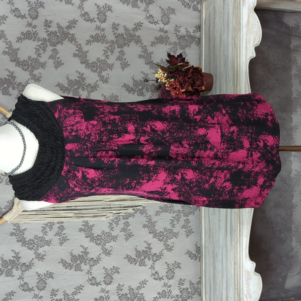 Alfani hot pink and black mini dress